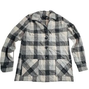 Pendleton Wool Shirt Men's MT Plaid Wool Flannel Button-Up Pockets Med Tall